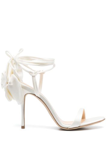 Magda Butrym 105mm flower satin sandals - Weiß