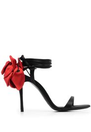 Magda Butrym 105mm rose-embellished satin sandals - Schwarz