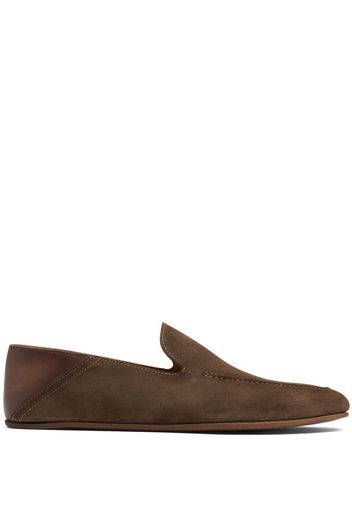 Magnanni Heston almond-toe leather slippers - Braun