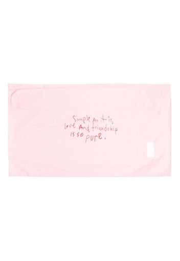 Magniberg slogan-print cotton duvet cover - Rosa