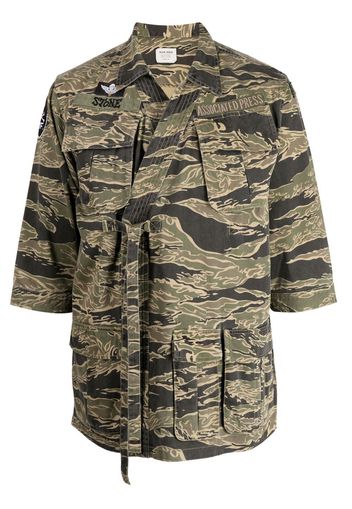 Maharishi camouflage belted shirt jacket - Grün