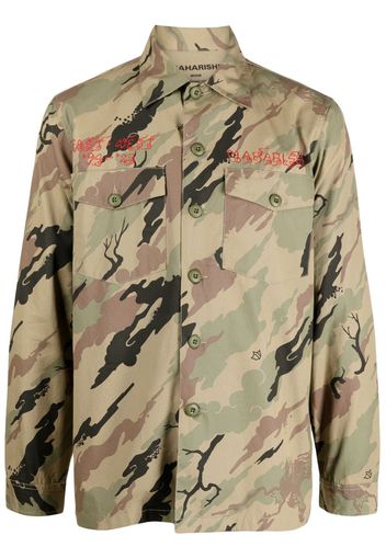 Maharishi camouflage-print logo-embroidery shirt - Braun