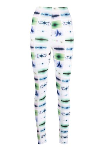 Maisie Wilen graphic-print leggings - Weiß