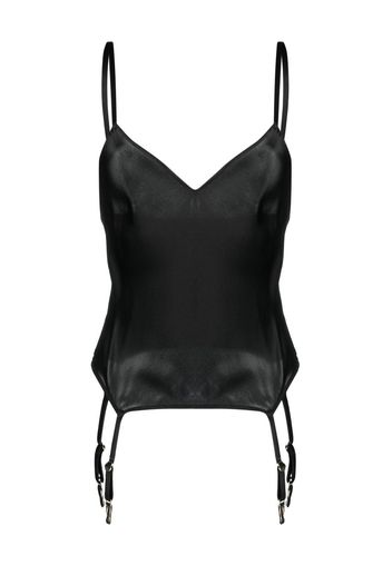 Maison Close silk camisole top - Schwarz