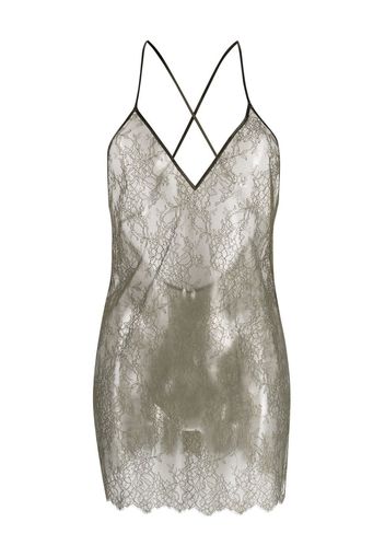 Maison Close sheer lace-detail dress - Grün