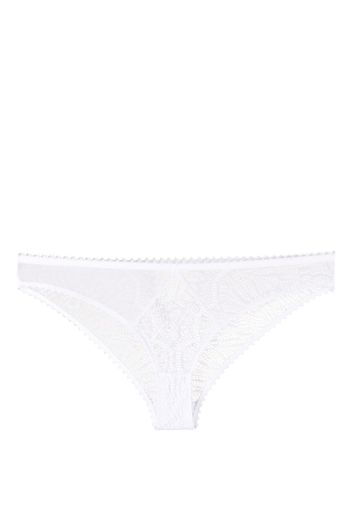 Maison Close sheer lace-embellished briefs - Weiß