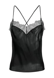 Maison Close lace-trim silk camisole - Schwarz