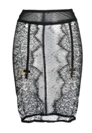 Maison Close Inspiration Divine floral-lace skirt - Schwarz