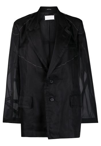 Maison Margiela Blazer mit semi-transparenten Einsätzen - Schwarz