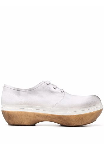 Maison Margiela wooden sole lace-up shoes - Weiß