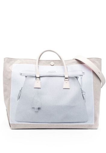 Maison Margiela colour-block panel design tote bag - Grau