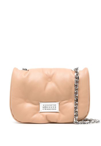 Maison Margiela quilted logo-plaque crossbody bag - SKIN TONES