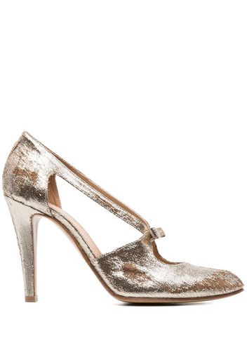 Maison Margiela cut-out 105mm metallic pumps - Gold