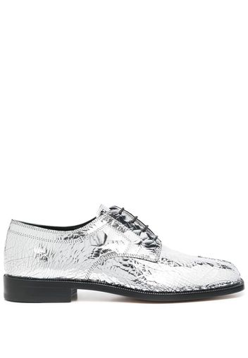 Maison Margiela Tabi metallic lace-up shoes - Silber