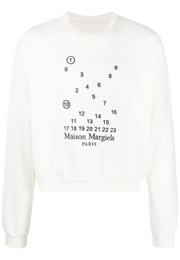 Maison Margiela Sweatshirt mit Logo-Print - Weiß