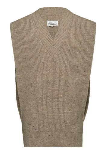 Maison Margiela knitted V-neck stole - Braun