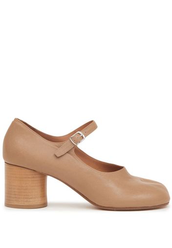 Maison Margiela Tabi leather court shoes - Nude