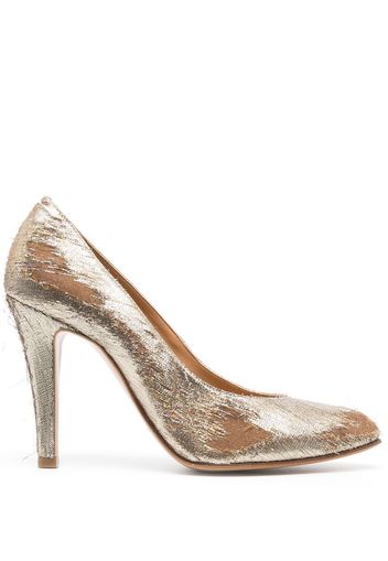 Maison Margiela distressed metallic-effect pumps - Gold