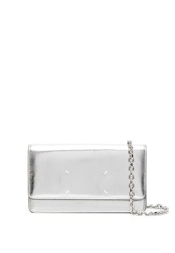 Maison Margiela Clutch im Metallic-Look - Silber