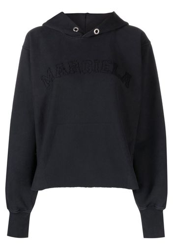 Maison Margiela embroidered-logo cotton hoodie - Grau