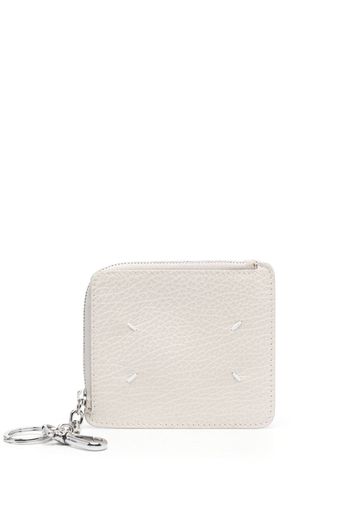 Maison Margiela logo-print zipped leather wallet - Nude