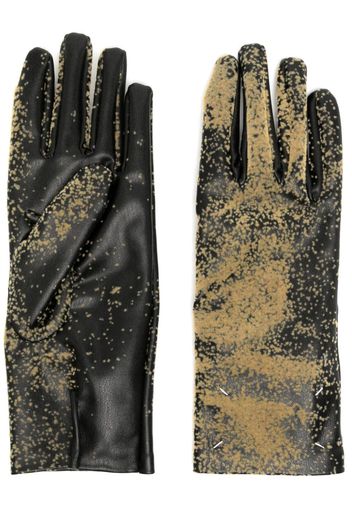 Maison Margiela paint-splatter faux-leather gloves - Gelb