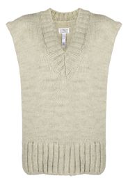 Maison Margiela slit knitted V-neck vest - Grün