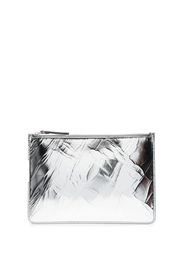 Maison Margiela metallic-finish leather clutch bag - Silber