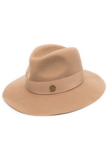 Maison Michel logo fedora hat - Braun