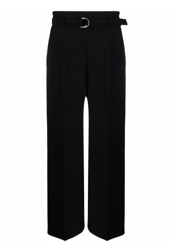 Maje belted-waist wide-leg trousers - Schwarz