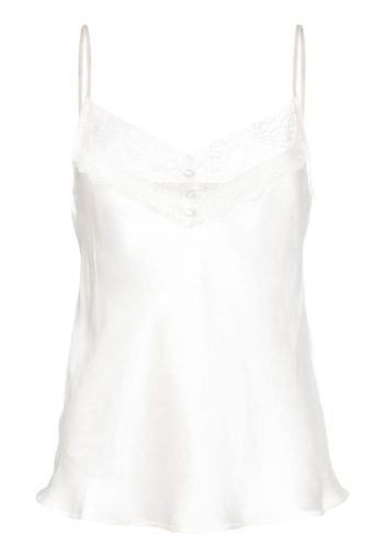 Maje lace-trim silk top - Weiß