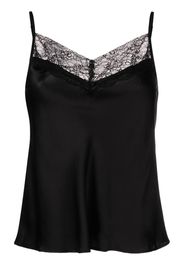 Maje lace-trim silk cami top - Schwarz