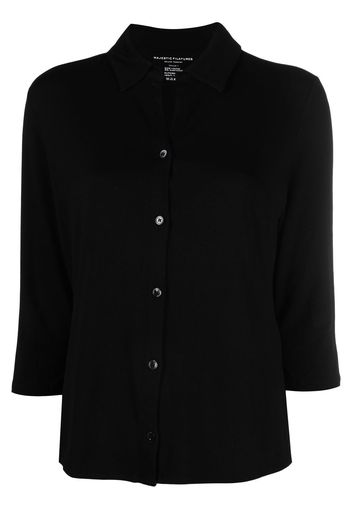 Majestic Filatures three-quarter length sleeves shirt - Schwarz