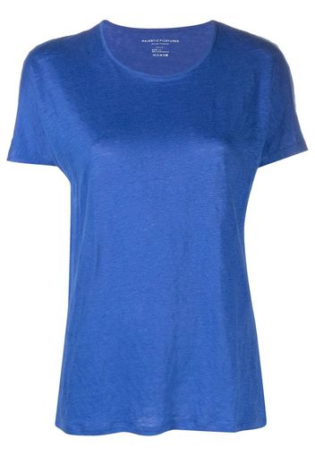 Majestic Filatures short-sleeve linen-blend T-shirt - Blau