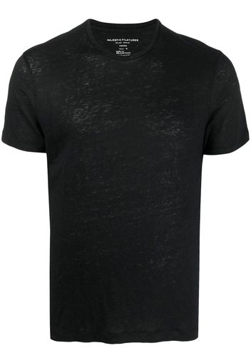 Majestic Filatures short-sleeved linen T-shirt - Schwarz