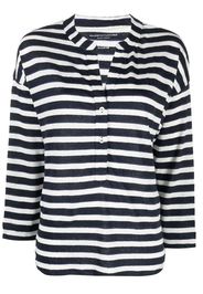 Majestic Filatures stripe-print buttoned T-Shirt - Blau