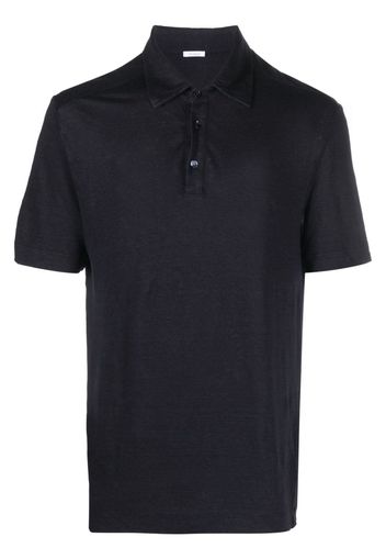 Malo short-sleeve linen polo shirt - Blau