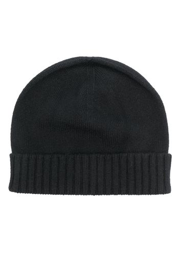 Malo ribbed-trim cashmere beanie - Schwarz