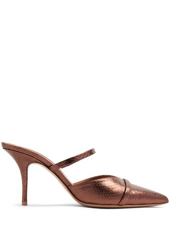 Malone Souliers Frankie 70mm embossed lizard-skin mules - Braun