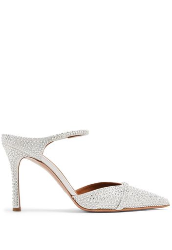 Malone Souliers Uma rhinestone-embellished mules - Silber