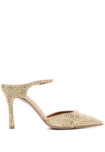 Malone Souliers Uma 90mm crystal-embellished mules - Gold