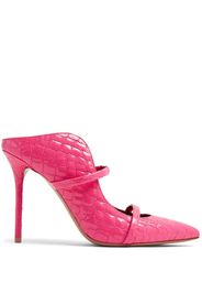 Malone Souliers embossed crocodile-effect leather mules - Rosa