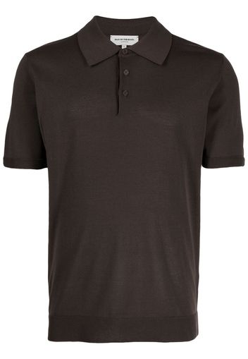 Man On The Boon. short-sleeve knitted polo shirt - Braun