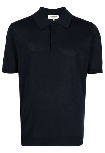 Man On The Boon. short-sleeve knitted polo shirt - Blau