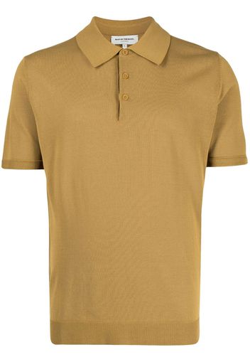 Man On The Boon. short-sleeve knitted polo shirt - Braun