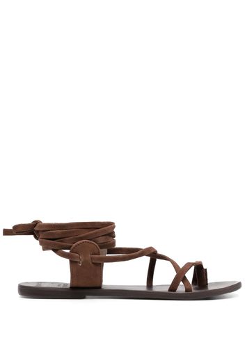 Manebi lace-up suede sandals - Braun