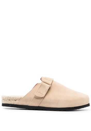 Manebi suede round-toe mules - Nude