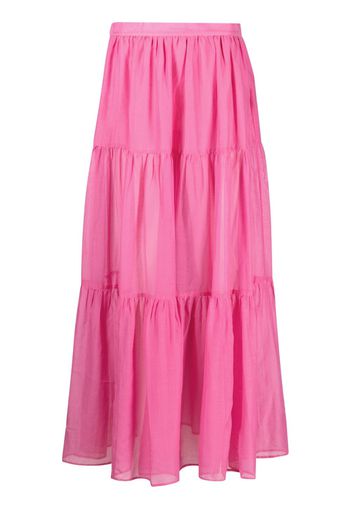 Manebi cotton-silk blend tiered skirt - Rosa