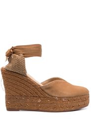 Manebi tie-fastening espadrille wedges - Braun