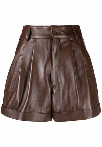 Manokhi Jett Shorts aus Leder - Braun